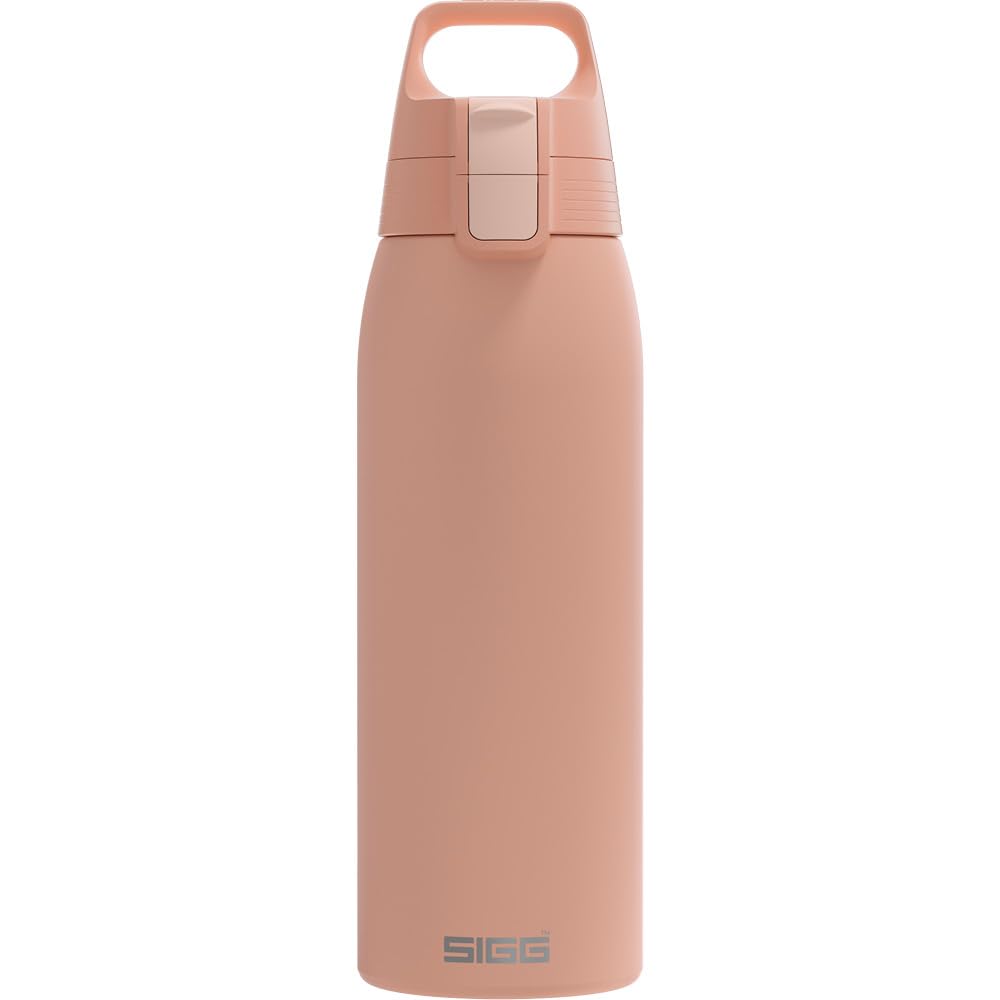 Sigg - Stainless Steel Water Bottle - Shield ONE Shy Pink - Suitable For Carbonated Beverages - Leakproof - Lightweight - BPA Free - Light Pink - 1L