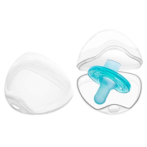 LANEYLI Pacifier Case and Clip - Binky Holder Box and Accessories - 2 Pack Transparent