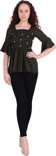 Image of POPWINGS Printed Chiffon Peplum Tops for Women