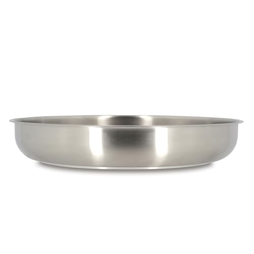 MENASTYL - Poêle inox 18/10 amovible 28 cm Iris Inox sans PFAS - Tous feux dont induction, four, réfrigérateur et lave-vaisselle - Empilables et...