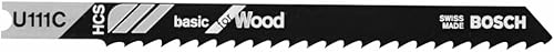 Bosch U111C - Hojas de sierra caladora de madera con mango en U de 5 piezas, 4 pulgadas y 8 TPI