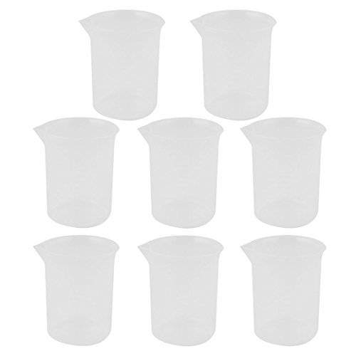 uxcell Plastic School Liquid Container Measuring Beaker 150mL Capacity 8pcs