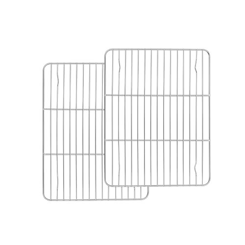 Stainless Steel Cooling Racks Set of 2, Homikit 11.6”*9.1” Heavy Duty Wire Baking Rack for Cooking Roasting Grilling Bacon Cake Cookies, Non Toxic & Rust Free