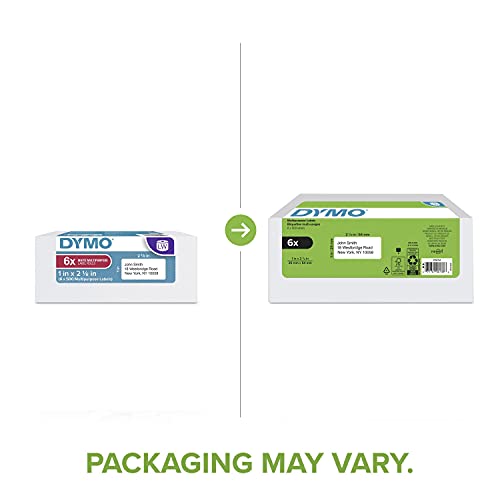 DYMO Authentic LW Multi-Purpose Labels for LabelWriter Label Printers, White, 1" x 2-1/8", 6 rolls of 500 (3000 Total) by DYMO - Image 3