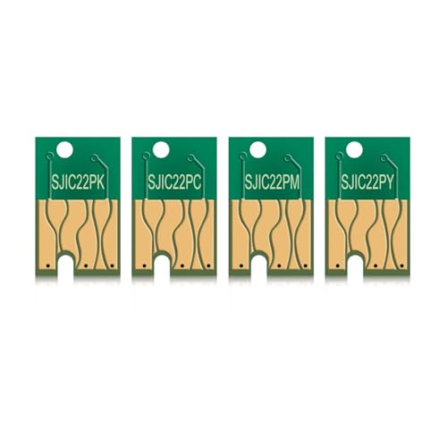 Compatible con Chip de Cartucho Tinta EPSON SJIC22P for Chips Impresora Etiquetas ColorWorks C3500 TM-C3500 una Sola Vez 28ml(BK C M Y)