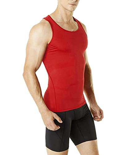 HIBETY Men's 3 or 5 Pack Sleeveless Compression Tank Top, Base Layer Cool Dry Compression Shirts Muscle Gym Tank Tops4