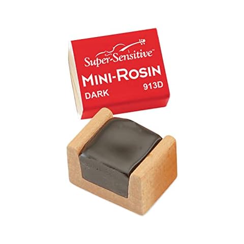 D'Addario Mini Rosin - Super Sensitive Rosin - Violin Rosin, Cello Rosin, Viola Rosin - Bow Rosin - Apply Easily with Quick Response - Dark - 1 Pack Cover