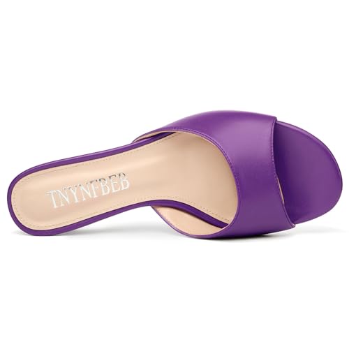 Image of TNYNFBEB Womens Low Kitten Heel Open Toe Sandals Mules Shoes Slingback Prom Party Dress Summer 1.4 Inches Heels