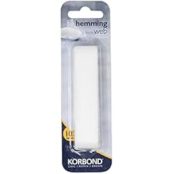 Cintas Pantalones De Trabajo Korbond 10 m-110041 Cinta 10m x 2cm para dobladillos y Manualidades, INCONSÚTIL e Ideal para dobladillar Pantalones de Trabajo, emblemas o Uniformes Escolares, Hierro, White