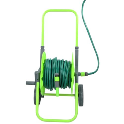 Garden Hose Reel Cart Trolley with 30M Watering Hose Set - Portable Wheeled Trolley for Garden Lawn Watering Backyard Plants Outdoor Garden Tools Accessories - Image 2