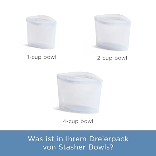 Stasher Silikon Bowl 1 Cup, Gefrierbeutel, Wiederverwendbar,Meal Prep, Klar – Ansicht 2