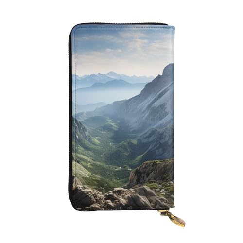Portefeuille en cuir grande capacité Rock Mountain porte-cartes de crédit et pochette téléphone