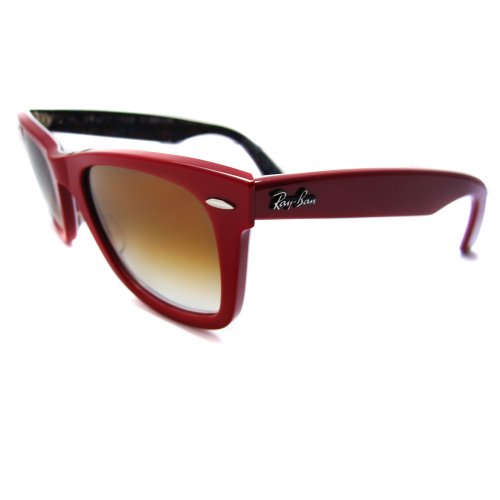 Image of Ray-Ban WAYFARER - TOP RED ON TEXTURE TIPED Frame CRYSTAL BROWN GRADIENT Lenses 50mm Non-Polarized