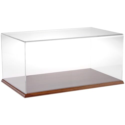 Plymor Clear Acrylic Display Case with Hardwood Base, 20