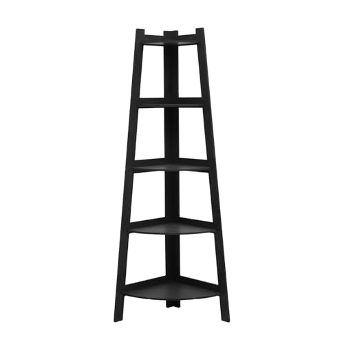 Estante esquinero multifuncional con estructura resistente y elegante acabado negro 2