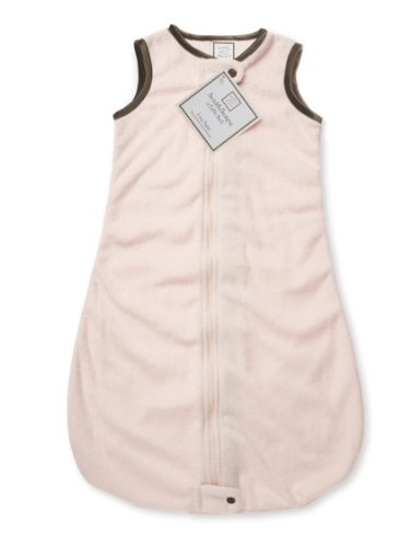 Swaddledesigns Baby Velvet Sleeping Sack, Pastel Pink With Mocha Trim, 0-6 Months, Wearable Blanket With 2-Way Zipper #TOP29