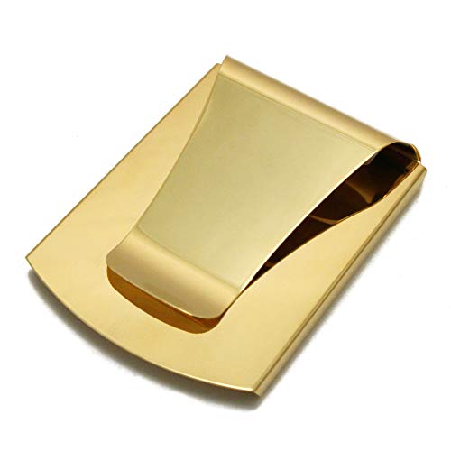 Storus Smart Money Clip, Double-Sided Card Holder + Money Clip, Slim Minimalist Front Pocket Wallet for Men, Golfers, Students, Gift - Stainless Steel with Gold Finish2