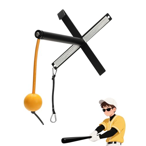 CEPHKY Portable Baseball/Softball Swing Trainer with Auto-Reset Tethered Ball | Easy Fence Mounting System for Solo Hitting Practice, Batting Training Equipment for Beginners & Pro