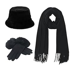 Pure Black - Hat, Scarf, Gloves