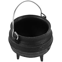 MAGICLULU Caldero de Hierro Fundido Negro Pequeño Trípode con