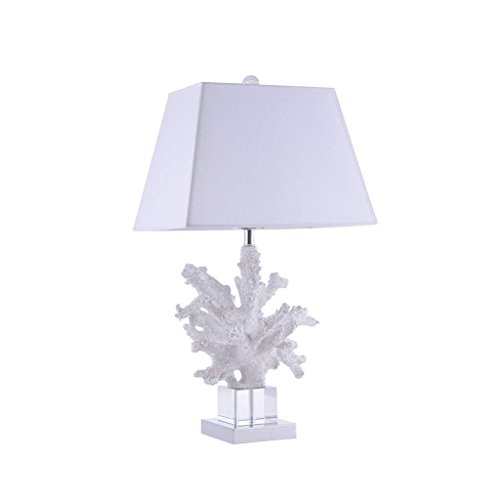 Preisvergleich Produktbild RBB Korallen Tischlampe, europäischen Stil Einfache Kristall Tischlampe, Schlafzimmer Nachttischlampe, Wohnzimmer, Studie, Hotel Dekoration Lampe (Weiß) E27