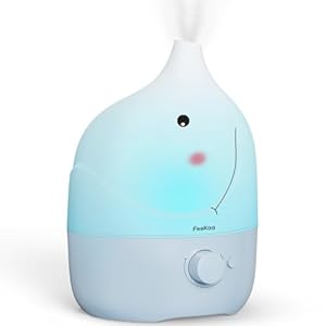 Feekaa Humidifiers for Bedroom Baby 3 in 1 – Top Fill Baby Humidifier & Essential Oil Diffuser & Night Light, BPA-Free Cool Mist Air Humidifier with Cute Stickers for Kids Bedroom Nursery Plants Home