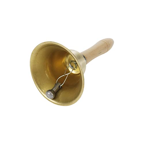 Kumgrot Hand Bells Hand Call Bell With Wood Handle Dinner Bell Brass Bell For Home Service Game 81Mm/3.19In Diameter #TOP2