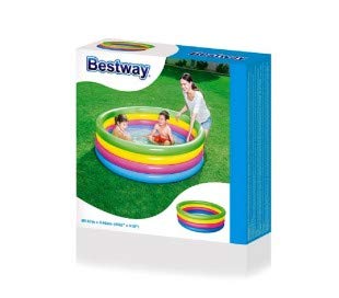 Bestway - 51117 - Piscine gonflable arc-en-ciel, 4 boudins, 157 x 46 cm