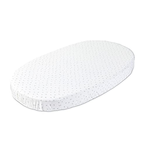Image of Stokke Sleepi Fitted Sheet by Pehr V2, Grey Dotty - Not Compatible with Sleepi Bed Mattress Made After August 2022-100% Cotton