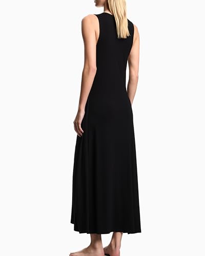 EMPORIO ARMANI Damen Dress Überwurf für Schwimmbekleidung, Schwarz, M-3