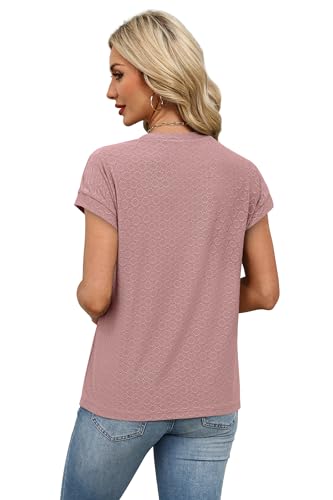 Image of Alaroo Womens Summer Tops Short Sleeve Shirts Crew Neck Tshirt Cute Trendy Tunic Blouses (S-3XL)