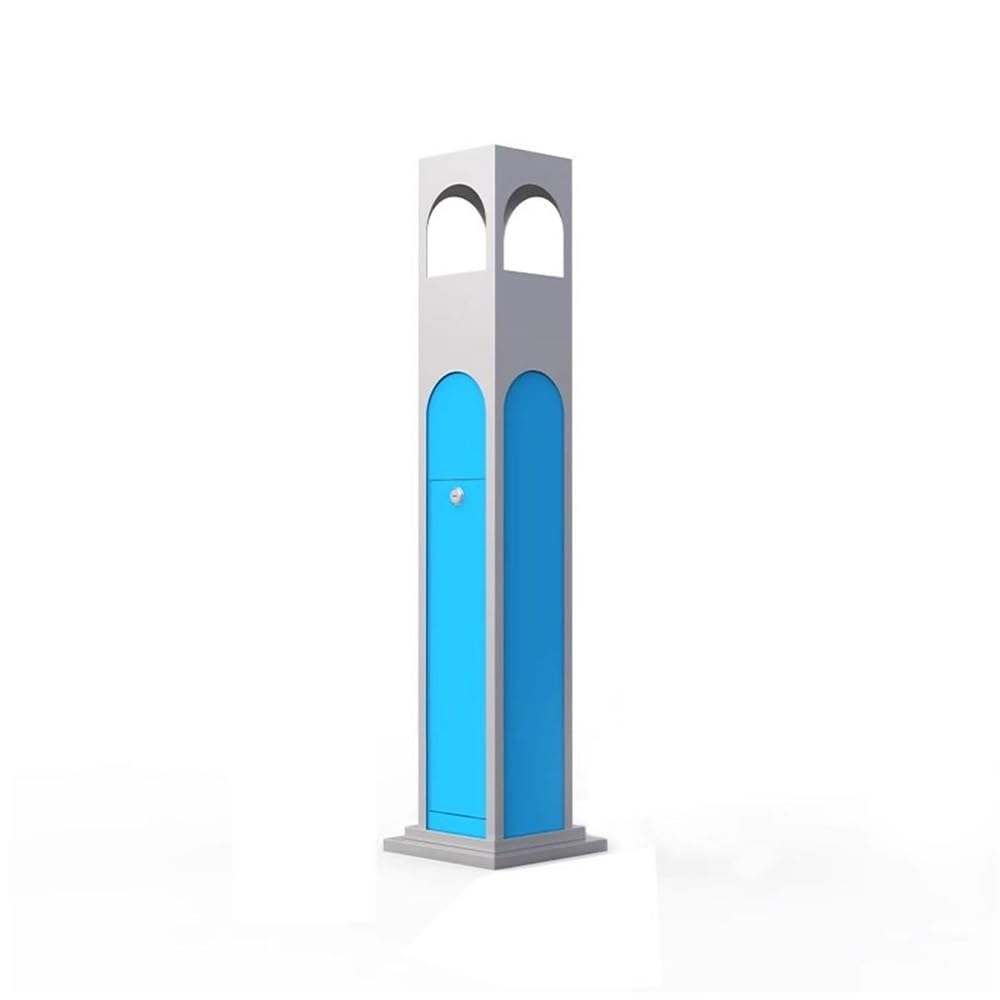 Stand ashtray Stainless Steel Vertical Ash Column with Lock Smoking Area Cigarette Extinguishing Bucket Pillar