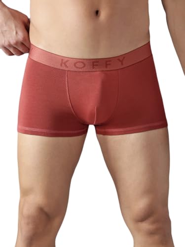 Image of KOFFY Men's Cotton Lycra Mini Trunks with 4-Way Stretch | Wrinkle-Resistant | Ultra-Soft Elastic I 2X Absorbent