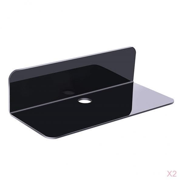 Damage-Free Acrylic Floating Wall Rack for Smart Speaker Video 2pcs Black-image-40