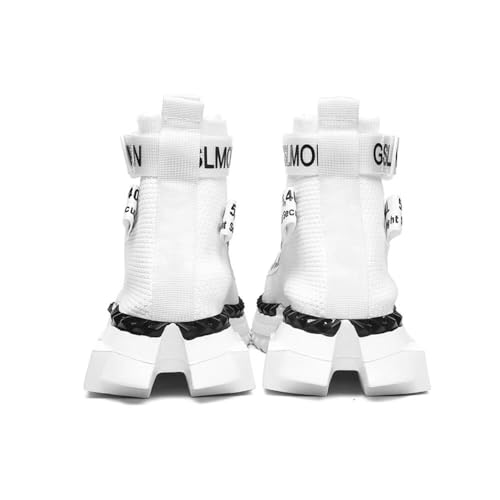 Image of Jakcuz Men's High Top Sneakers Breathable Gym Athletic Running Walking Tennis Boy Comfortable Fashion Platform Shoes