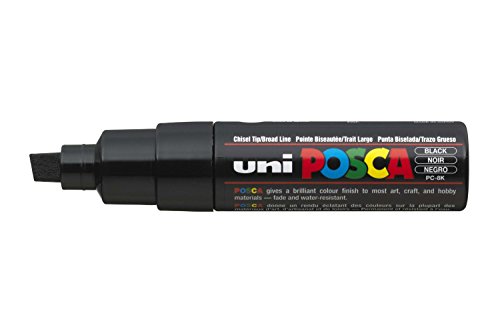 uni Posca PC8K Marqueur Large Pointe Largeur de ligne 8mm Noir 9002200 [Lot de 6]