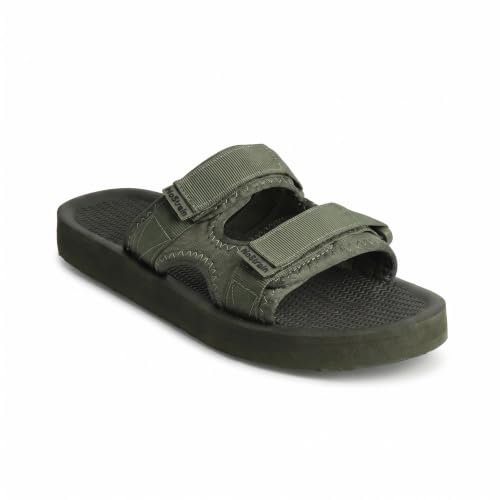 Image of NoStrain Men's Casual Sandals - Comfortable, Washable & Waterproof Open-Toe Footwear for Men with 4-Point Adjustable Velcro Strap, Heel Cushioning & Triple-Density Sole