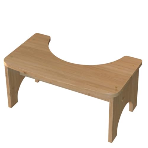 Tabouret de salle de bain en bois kaki POPETPOP robuste pour toute la famille