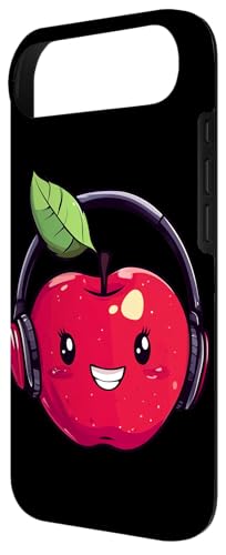 H&uuml;lle f&uuml;r iPhone Air Cooler roter Apfel mit Kopfh&ouml;rern f&uuml;r Jungen und M&auml;dchen