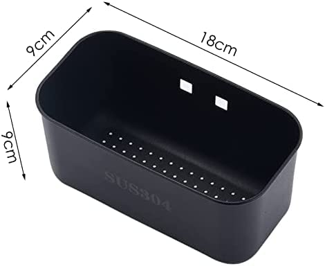 Sink Organiser Stainless Steel Sink Strainer Sink Caddy Organiser Spool Stainless Steel Utensils Basket Organiser Sink Strainer Drainer Vegtable/Fruit Kitchen Strainer Tea Strainer (Black) - Image 2