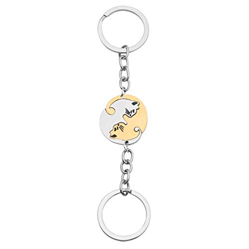 Preisvergleich Produktbild MNBVC Schwarz-Weiß-Katzenpaar-Paarungsrät... aus Titanstahl