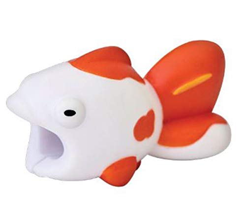 CABLE BITE Goldfish USB Cable Protector, 1 Count, Orange, Fish Shape
