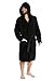 Produktbild CityComfort Bademantel Herren Flauschig, Fleece Morgenmantel Herren Dressing Gown Men (M, Schwarz mit Kapuze)