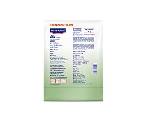 Hansaplast Lion Heat Plaster, Back and Neck Pain Relief Patches | 10 sheet pack of 2, Perforated Plaster