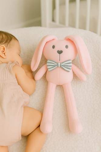 Baby Security Blanket Lovey with Long Legs - Soft Plush Snuggle - Baby Comfort Object - Newborn Essential (Pink)2