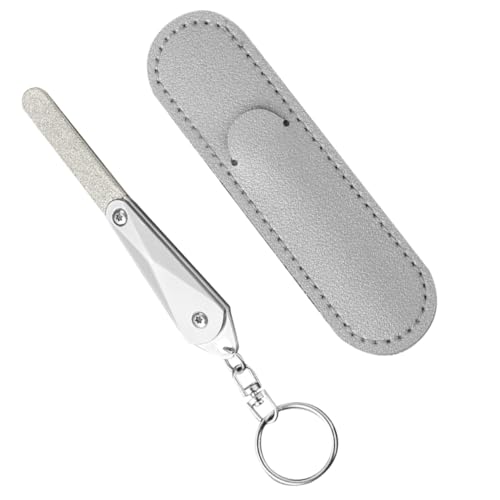 Healeved ステンレス製ネイルファイル 両面仕様 指の爪やすり 天然爪 ネイル対応 爪切りファイル 属製マニ ツール ケース付き