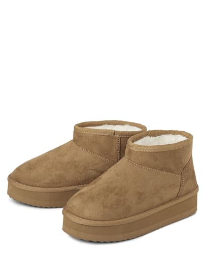 The Children's Place Girl's Mini Ankle Platform Boot, Faux-Fur Lined2