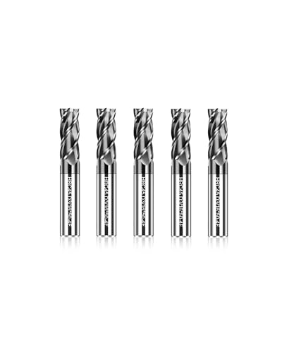 Image of (5PCS, 3 /16 inch) Hard Alloy Square End Milling Cutter - Used for milling Steel, Forged Steel, Alloy 4-Slot milling Cutters, Suitable for DIYers and Professionals as a milling Cutter Head kit