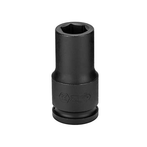 Image of Jetech 3 /4-Inch Drive 22mm Deep Impact Socket with 6-Point Design, Heat-Treated Chrome Molybdenum Alloy Steel, Metric