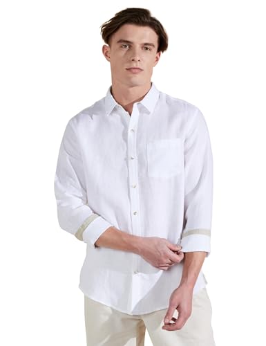 Image of Symbol Premium Men's Pure Linen Solid Casual Shirt (Regular Fit)